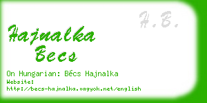 hajnalka becs business card
